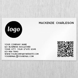 Tarjeta De Visita Magnética Logotipo simple y código QR