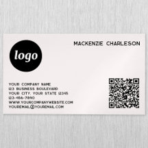 Logotipo simple y código QR rosa rubor