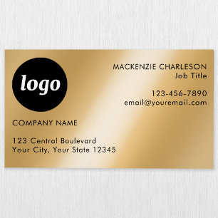 Tarjeta De Visita Magnética Logotipo simple y texto efecto oro
