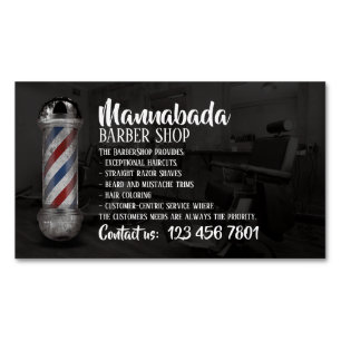 Tarjeta De Visita Magnética Logotipos de barbería tienda de suministros foto p