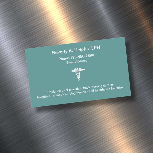 Tarjeta De Visita Magnética LPN de enfermería práctica con licencia simple (Subido por el creador)