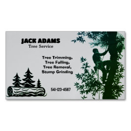 Tarjeta De Visita Magnética Lumberjack Tree Service Magnetic Business Card