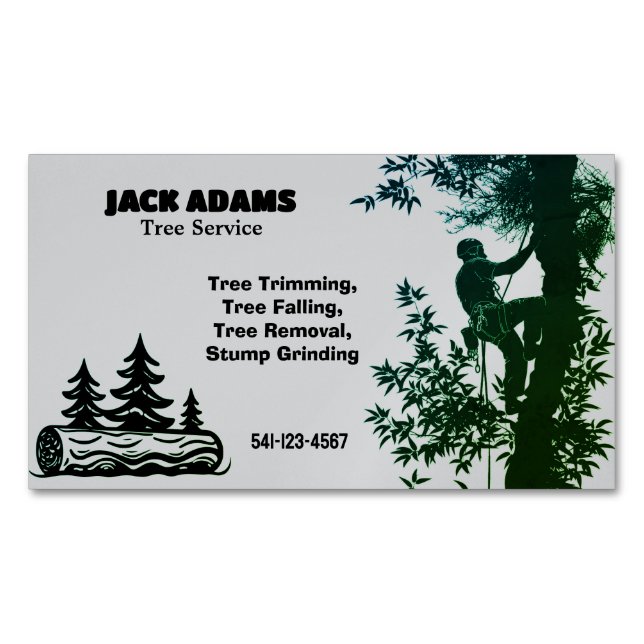 Tarjeta De Visita Magnética Lumberjack Tree Service Magnetic Business Card (Anverso)