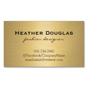 Tarjeta De Visita Magnética Lux metálico de oro