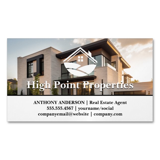 Tarjeta De Visita Magnética Luxury Modern Property | Real Estate (Anverso)