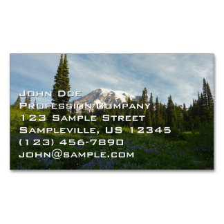 Tarjeta De Visita Magnética Luz de la Mañana del Monte Rainier