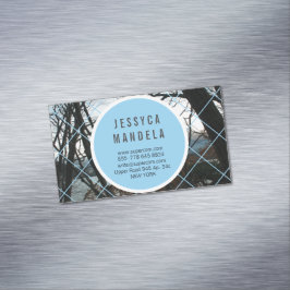 Tarjeta De Visita Magnética Madera blanca moderna