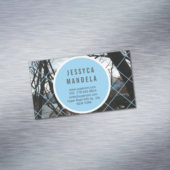 Tarjeta De Visita Magnética Madera blanca moderna (In Situ)