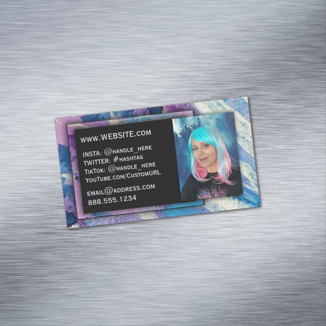 Tarjeta De Visita Magnética Maestra Tutor Dog Walker Nanny Social Media Artist (In Situ)