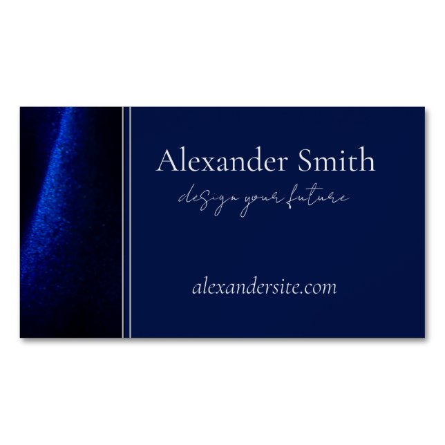 Tarjeta De Visita Magnética Magnate Royal Blue Business Card (Anverso)