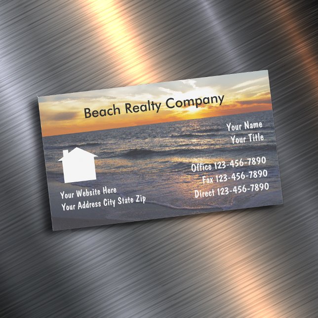 Tarjeta De Visita Magnética Magnates de negocios Beach Realty (Subido por el creador)