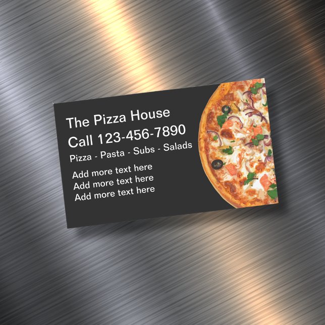 Tarjeta De Visita Magnética Magnates de negocios de entrega de pizza (Subido por el creador)