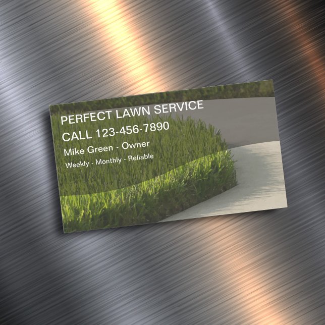 Tarjeta De Visita Magnética Magnates empresariales de la siembra de césped (Subido por el creador)