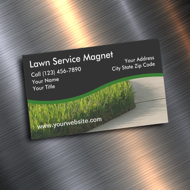 Tarjeta De Visita Magnética Magnates empresariales de Lawn Service (Subido por el creador)