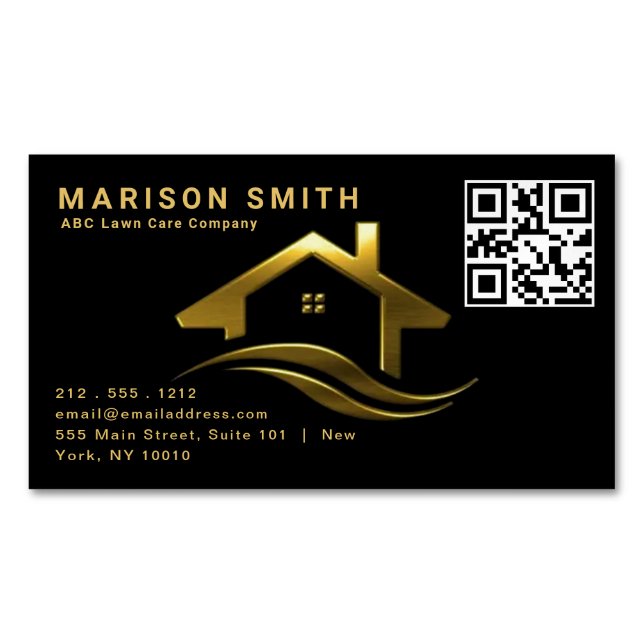 Tarjeta De Visita Magnética Magnético de diseño inmobiliario de alta escala (Anverso)