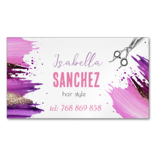 Tarjeta De Visita Magnética mancha de pintura purpurina