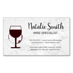 Tarjeta De Visita Magnética Manchas de Vino   Mármol de Bodega