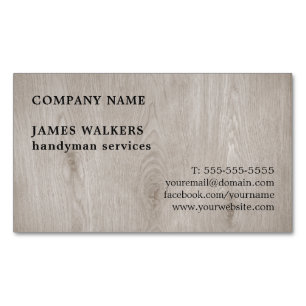 Tarjeta De Visita Magnética Manitas de madera simple profesional del piso