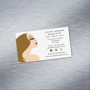 Tarjeta De Visita Magnética Maquillador Peluquero Esteticista Redes Sociales