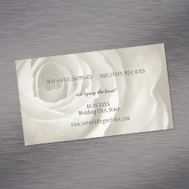 Tarjeta De Visita Magnética marfil floral simple y elegante boda excepto la fe