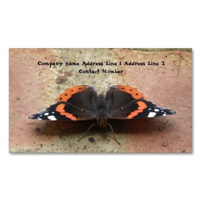 Tarjeta De Visita Magnética Mariposa almirante roja personalizada (Anverso)