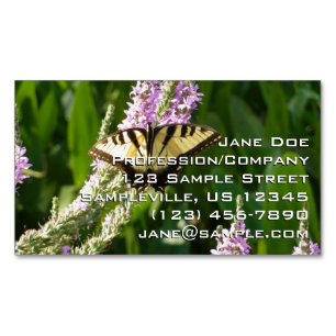 Tarjeta De Visita Magnética Mariposa Cola de Golondrina en Flores Silvestres P