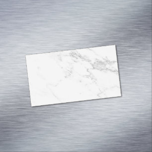 Tarjeta De Visita Magnética Mármol Blanco