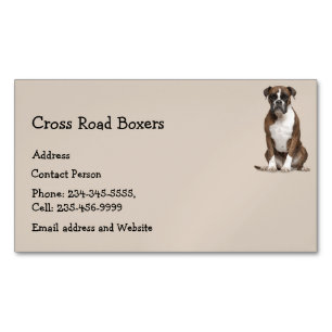 Tarjeta De Visita Magnética Mascota de perros Boxer Animal  