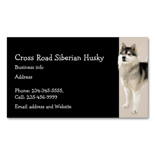Tarjeta De Visita Magnética Mascota Siberian Husky Dog Animal (Anverso)