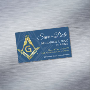 Tarjeta De Visita Magnética Masonic Save the Date Magnets Navy la masón de or