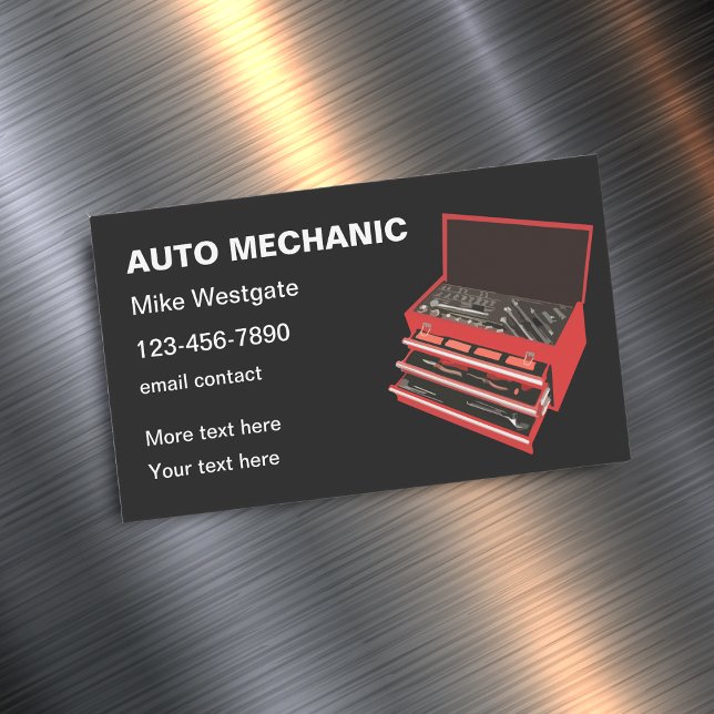 Tarjeta De Visita Magnética Mecánico de reparación automática profesional simp (Subido por el creador)