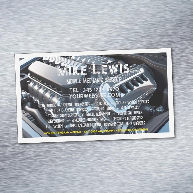 Tarjeta De Visita Magnética Mecánico móvil (Mobile Mechanic Business Card Magnets)