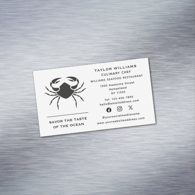 Tarjeta De Visita Magnética Medios sociales de restauración oceánicos costeros (In Situ)