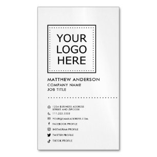 Tarjeta De Visita Magnética Medios sociales Minimalistas modernos