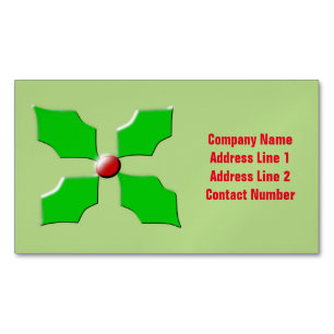 Tarjeta De Visita Magnética Merry Christmas Holly Personalizado