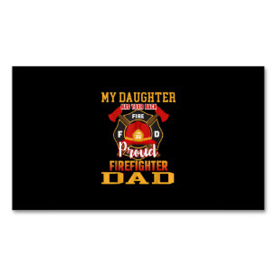 Tarjeta De Visita Magnética Mi Hija Tiene A Tu Padre, Un Bombero Orgulloso En 