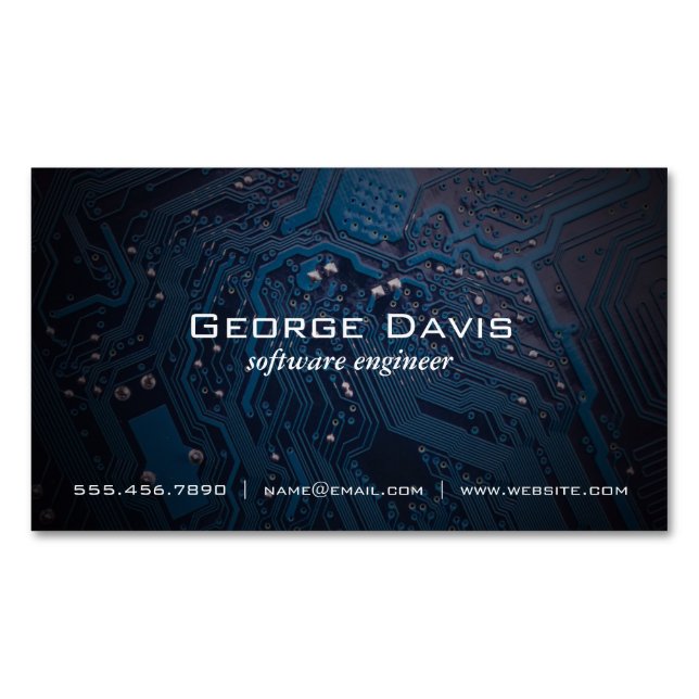 Tarjeta De Visita Magnética Microchip | Ingeniero de software (Anverso)