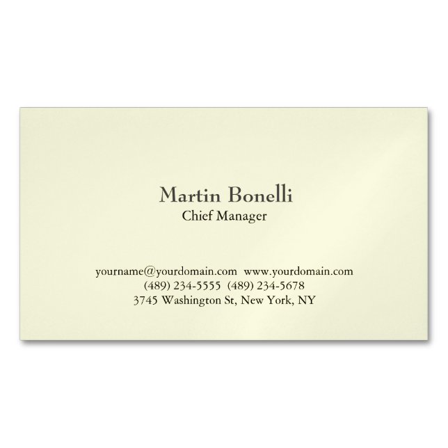 Tarjeta De Visita Magnética Minimalist Unique Classical Simple  (Anverso)