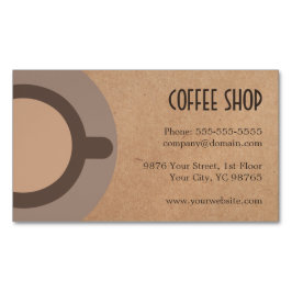 Tarjeta De Visita Magnética Minimalista elegante café marrón