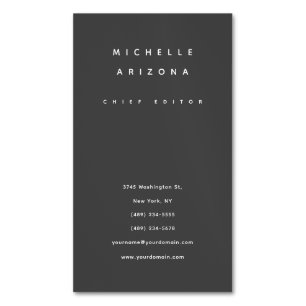 Tarjeta De Visita Magnética Minimalista Gris Profesional Moderno