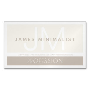 Tarjeta De Visita Magnética Minimalista Moderna Tonos Terrosos Beige