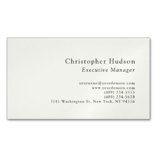 Tarjeta De Visita Magnética Minimalista Moderno Simple Plano