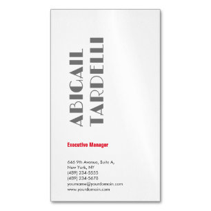 Tarjeta De Visita Magnética Minimalista profesional moderno audaz personalizad