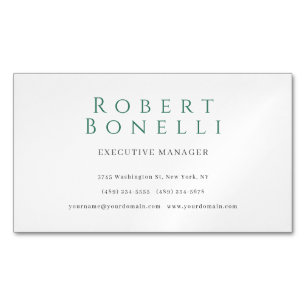 Tarjeta De Visita Magnética Minimalista sencillo blanco moderno adorable