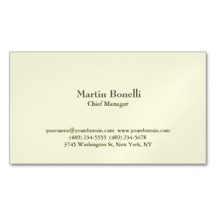 Tarjeta De Visita Magnética Minimalista Único Clásico Simple 