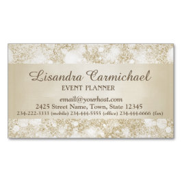 Tarjeta De Visita Magnética Mocha Cream Bokeh Magnetic Business Card