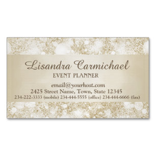 Tarjeta De Visita Magnética Mocha Cream Bokeh Magnetic Business Card