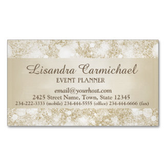 Tarjeta De Visita Magnética Mocha Cream Bokeh Magnetic Business Card