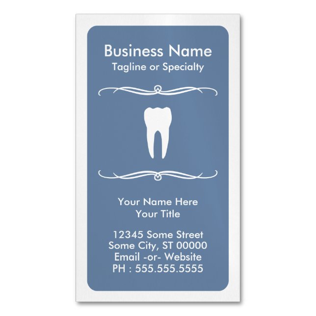 Tarjeta De Visita Magnética Mod Dentist Magnetic (Frente vertical)