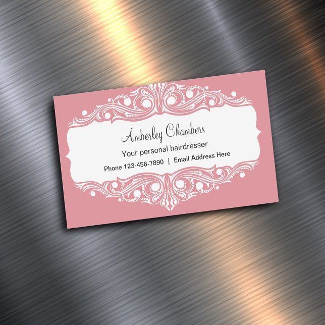 Tarjeta De Visita Magnética Moda de belleza de peluquería elegante (Subido por el creador)